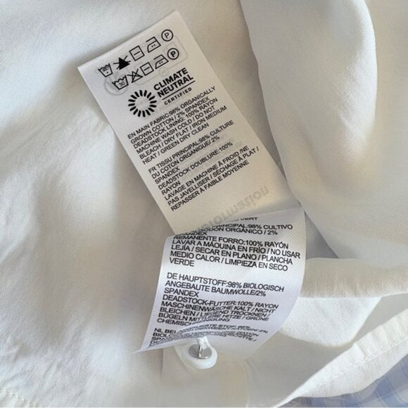 NEW Reformation Janell Two Piece Set Crystal Check Light Blue White | US 4 UK 8 - Picture 10 of 11